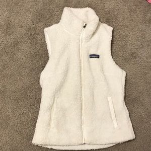 Patagonia Women's White Zip-up Sherpa Vest Size Small